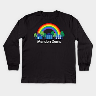 Mendon Dems rainbow (white text) Kids Long Sleeve T-Shirt